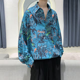 Men's Shirts Loose Long Sleeve Printed Shirt