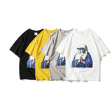 Men's T-shirt Summer T-shirt Artistic Portrait Printing Street Tide Brand round Neck Loose Large Size Short Sleeve T-shirt Men