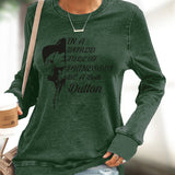 Beth Dutton Outfits Be a Beth Dutton Autumn Crew Neck Top Letter Print Casual Sweatshirt