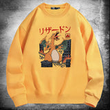 Men and Women Pokemon Pikachu Hoodie Pokémon Charmander Crew Neck Pullover Sweatshirt