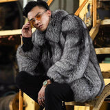 Beaver Coat Men's Coat Fox Fur Short Autumn and Winter Warm