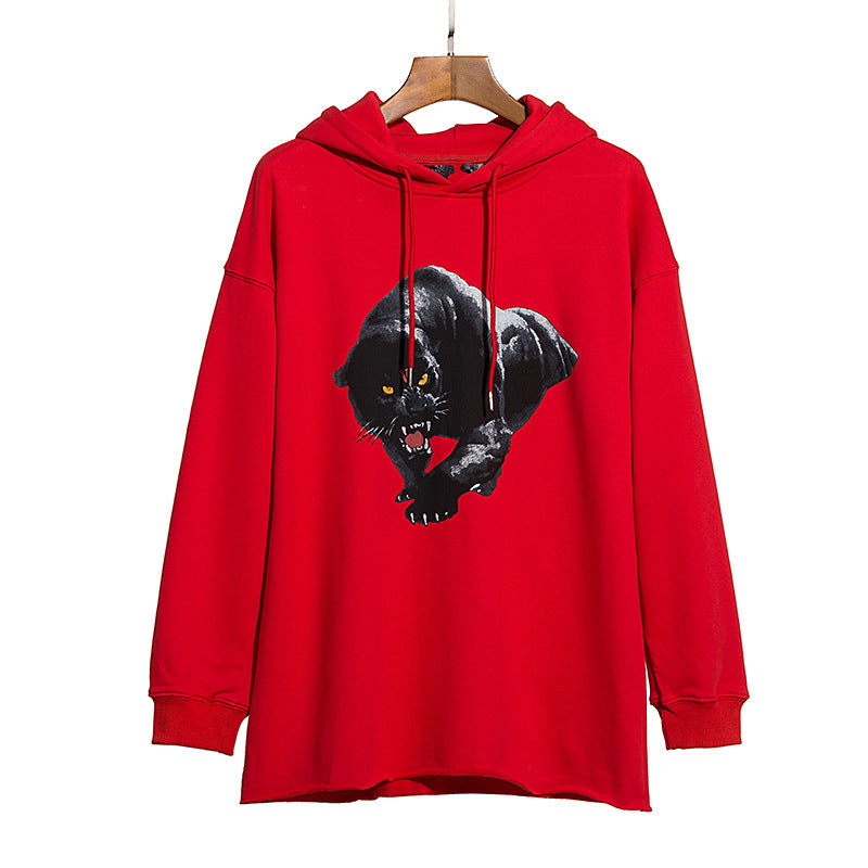 Panther Vlone Hoodie Leopard Print Large V Design Pullover Hoodie Sweater