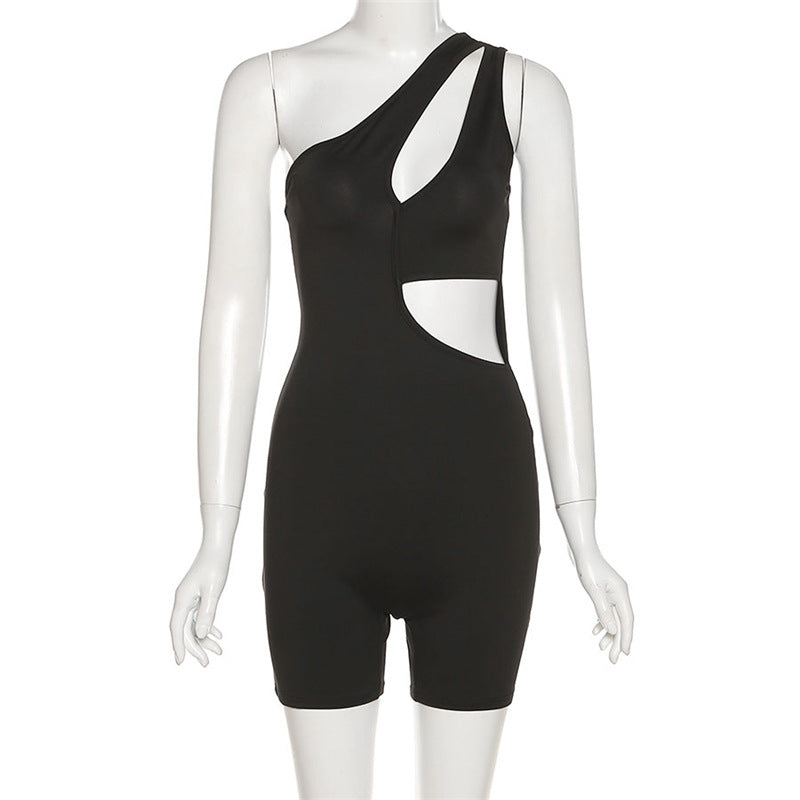 Fall Women's Clothing Sexy Shoulder Bag Hip Tight Sports One-Piece Shorts