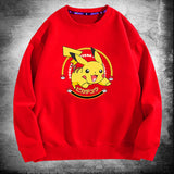 Men and Women Pokemon Pikachu Hoodie Anime Pikachu round Neck Pullover