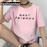 Friends Joey T Shirt Friends Pink Casual Loose-Fitting T-shirt