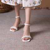 Nude Block Heel Sandals