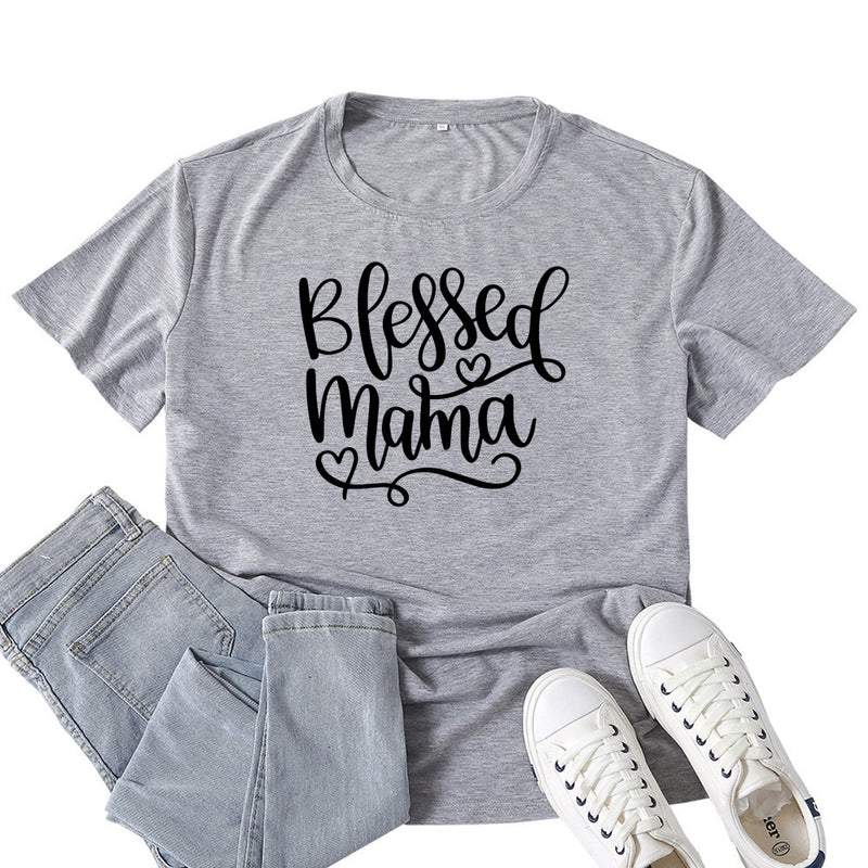 Boy Mama T Shirt Blessed Mama Printed T-shirt