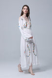 Women Dresses Embroidered V-neck Dress