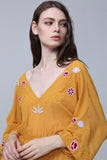Women Dresses Summer V-neck Embroidered Flower Sexy Beach Dress