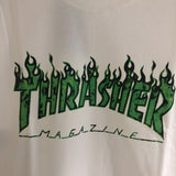 Thrasher T Shirt Thrasher Green Phantom Quartz Flame Loose Short Sleeve Fall Winter Couples Men