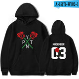 Black Rose Hoodie Payton Moormeier Printed Series Men's and Women's Hooded Sweater Autumn and Winter