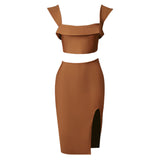Women Bodycon Dress Summer Suspender Skirt Split Bandage Dress Ladies Dress