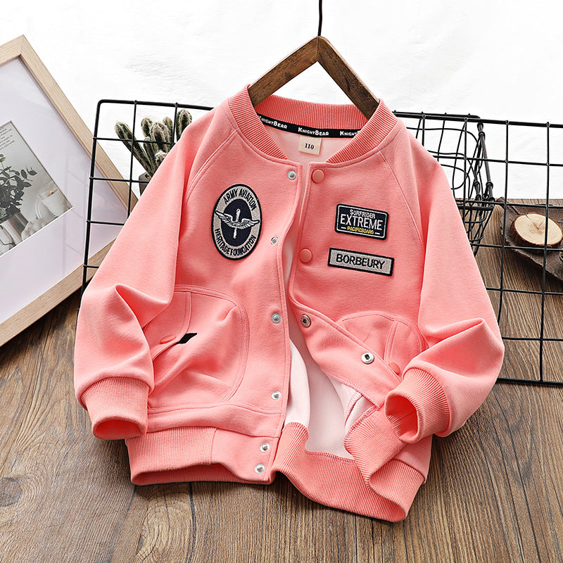 Children Baseball Jacket Boys' Baseball Jacket Outer Casual Jacket