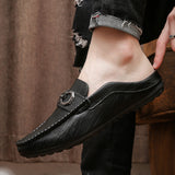 Loafers for Men Summer Men's Shoes Closed Toe Half Slippers Men