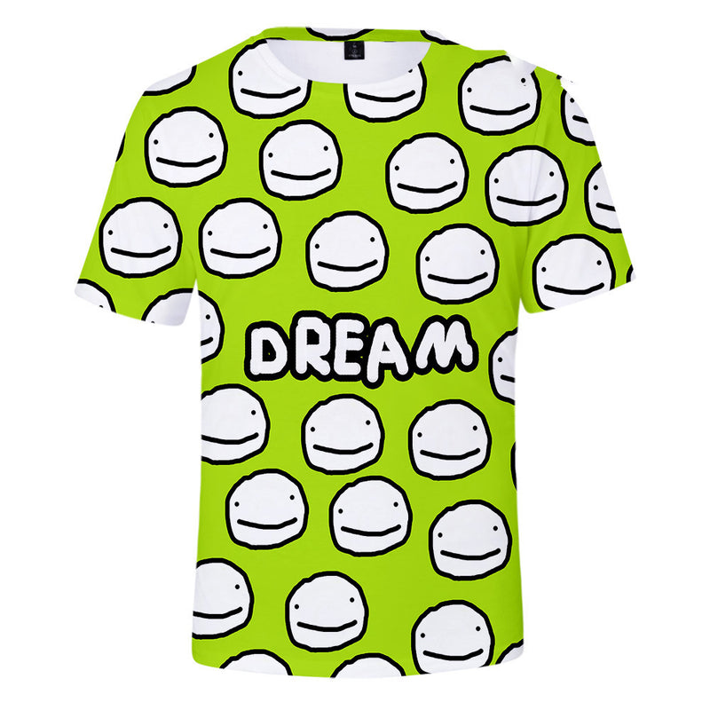 Dreamwastaken Novelty Hoodies Dream Merch Shirt 3D Short Sleeve T-shirt Casual Loose