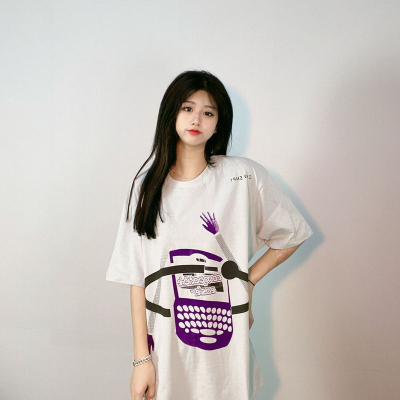 Cavempt CE Cave @ MPT C.E Flocked Printed Lightweight Wide Version Mobile Phone T-shirt Short Sleeve