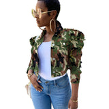 Women Plus Size Denim Coats Camouflage Short Fashion Denim Jacket