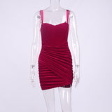 Bella Hadid Dress Velvet Fishbone Ruffle Hip Skirt