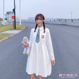 Gothic Lolita Harajuku Style Clothing Girl Long Sleeve Dress Cute Solid Color Maxi Dress