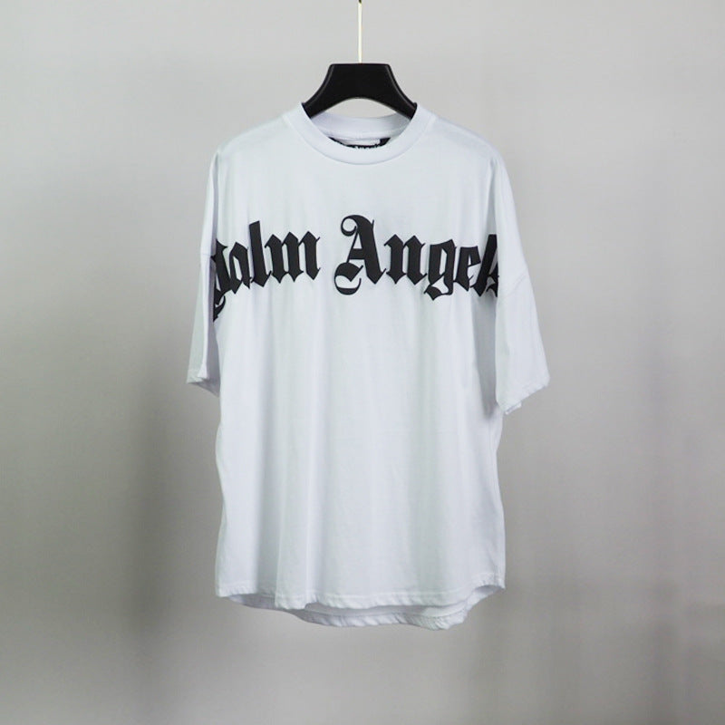 Palm Angels Letter Logo Men and Women Short Sleeve Couple Hip Hop T-shirt