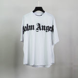 Palm Angels Letter Logo Men and Women Short Sleeve Couple Hip Hop T-shirt