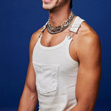 Rave Outfits Men Vest Knitted Top
