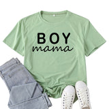 Boy Mama T Shirts Boy Mama Letter Printed T-shirt