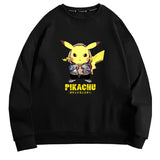 Men and Women Pokemon Pikachu Hoodie Pokémon Pikachu Crew Neck Pullover Sweatshirt