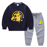 Children Pokemon Pikachu Hoodie & Pant Set Two-Piece Cotton Sweater Set