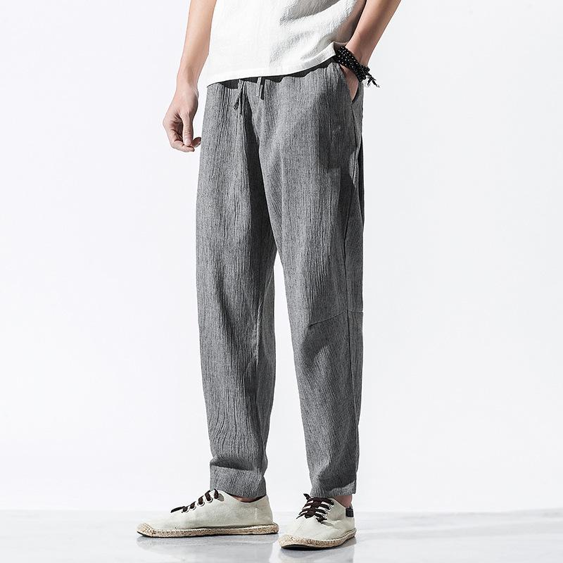 Linen Pants Straight Leg Pants Spring/Summer Men's Casual Trousers