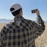 Men's Shirts Autumn Long Sleeve Plaid Shirt