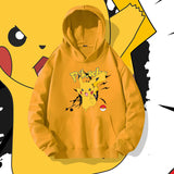 Men and Women Pokemon Pikachu Hoodie Loose Shoulder