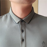 Men Polo Shirts Slim Embroidered Simple Lapel T-shirt