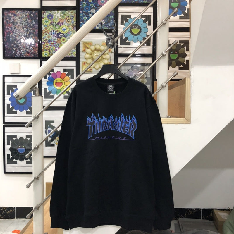 Thrasher Hoodie Loose Hooded Sweater for Men and Women Autumn and Winter