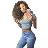 Women Plus Size Jeans Fashion Ripped Denim Skinny Pants