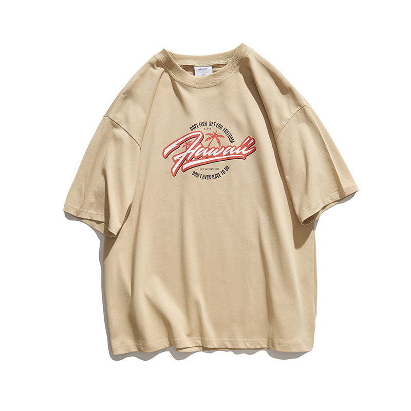 Men 'S T-shirt Hip Hop Letter Print Short-Sleeve T-shirt Men 'S And Women 'S 100% Cotton Coat Summer Half Sleeve Loose Casual T-shirt T