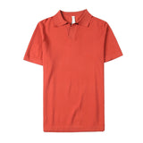Men Polo Shirts Slim-Fit Lapel Breathable Casual Short-Sleeved T-shirt