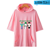 Dreamwastaken Novelty Hoodies Dream Merch Shirt Loose Print Fashion Loose Hooded T-shirt Short Sleeve Top