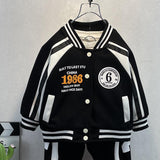 Toddler Boys Jackets Boys' Baseball Jacket Suit Two-Piece Set