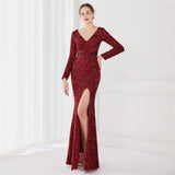 Sequin Evening Dress Sequined Queen Fishtail Evening Gown
