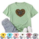 Boy Mama T Shirts Bengal Mama Leopard Print Heart Printing T-shirt