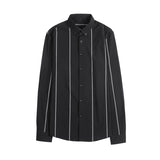 Men Shirts Summer Stripes Pointed Collar Spring and Autumn Slim Shirt
