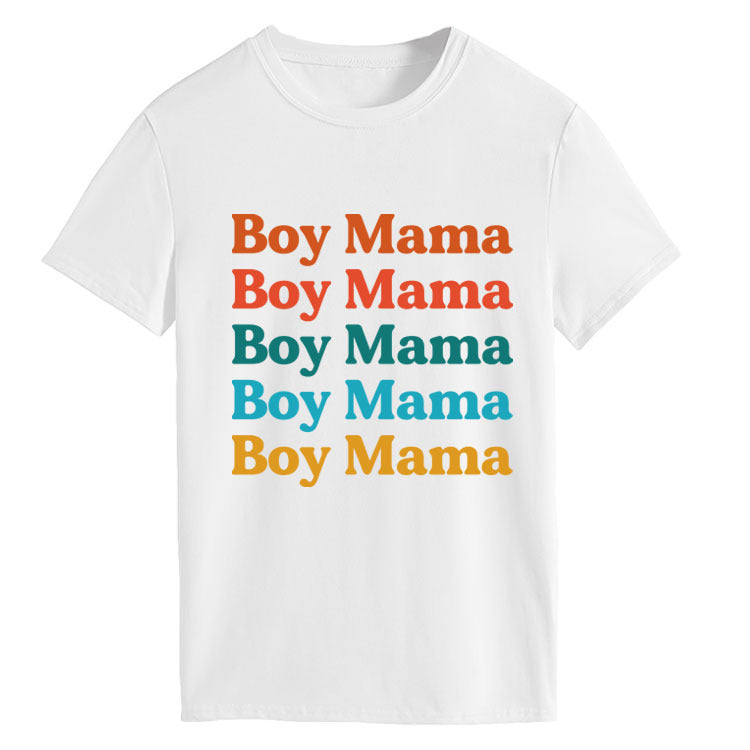 Boy Mama T Shirts Mother's Day Short Sleeve T-shirt