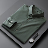 Men's Shirt Long-Sleeved Shirt Men's Dark Striped Casual Shirt