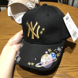 La 59fifty Hats NY Baseball Cap Men's Embroidered Starry Sky La Couple Sun Hat