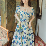 Women's cottagecore Dress Summer Floral Skirt Dress for Women