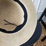 Straw Hat Flat Straw Hat Female Summer Outdoor Bow Sunhat