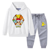 Children Pokemon Pikachu Hoodie & Pant Set Sweater Suit Cotton Trendy