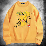 Men and Women Pokemon Pikachu Hoodie Crew Neck Pullover Sweatshirt