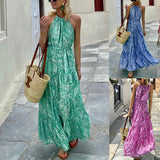 Women Bohemian Dress Women's Summer Sleeveless Printed Dress